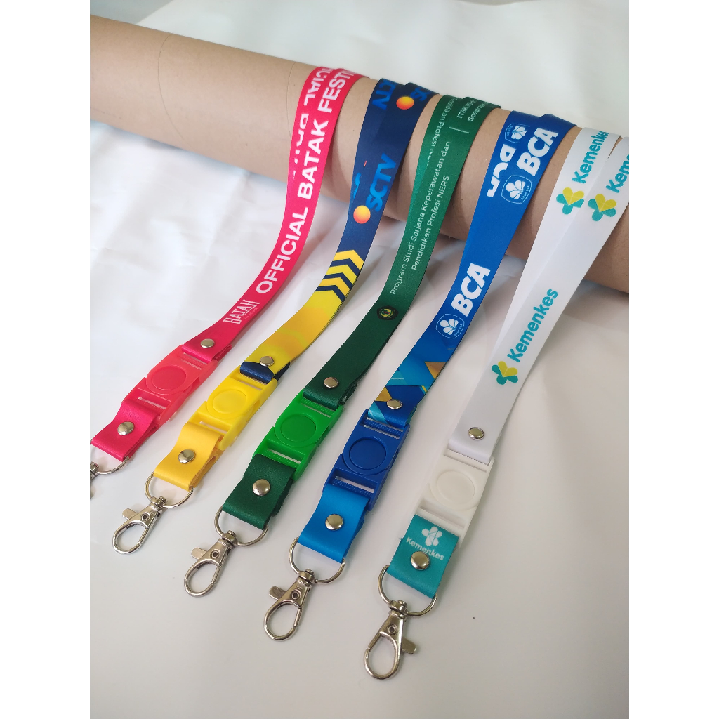 

Tali Lanyard Custom Stopper Warna Warni Desain Suka-suka Full Print