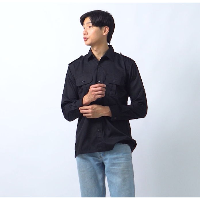 Kemeja PDL Warna Hitam Baju PDH Pria Seragam Atasan PDL Lapangan Kemeja Safari Baju Dinas Lengan Pan