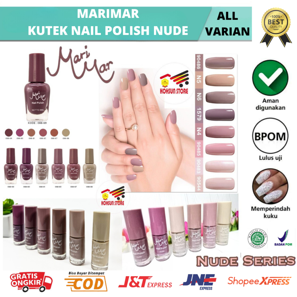 𝗕𝗘𝗔𝗨𝗧𝗜𝗘𝗦 - [GROSIR] Kutek Nude | Nail Polish Set | Cat Kuku Nail Art | MARIMAR NAIL POLISH NUDE SERI