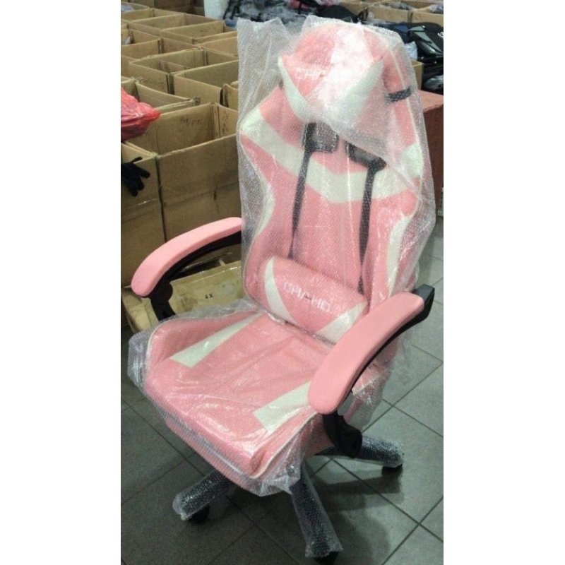 Kursi gaming sandaran kaki Chaho Pink  khusus batam