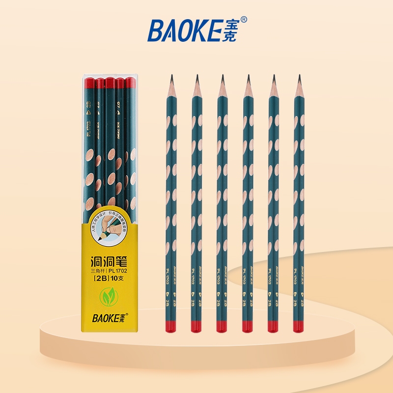 

BAOKE Pensil 2B/Segitiga Bentuk Siswa Grafit Pensil Ujian Isi 10 PL1702