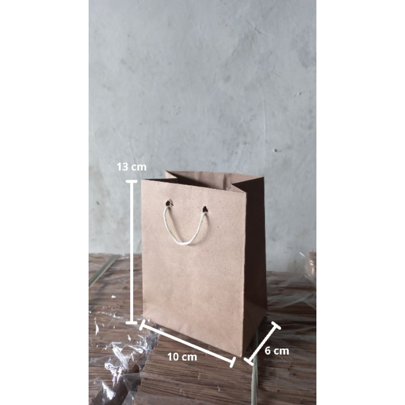 

Paperbag coklat polos mini ukuran 10cm×13cm×6cm