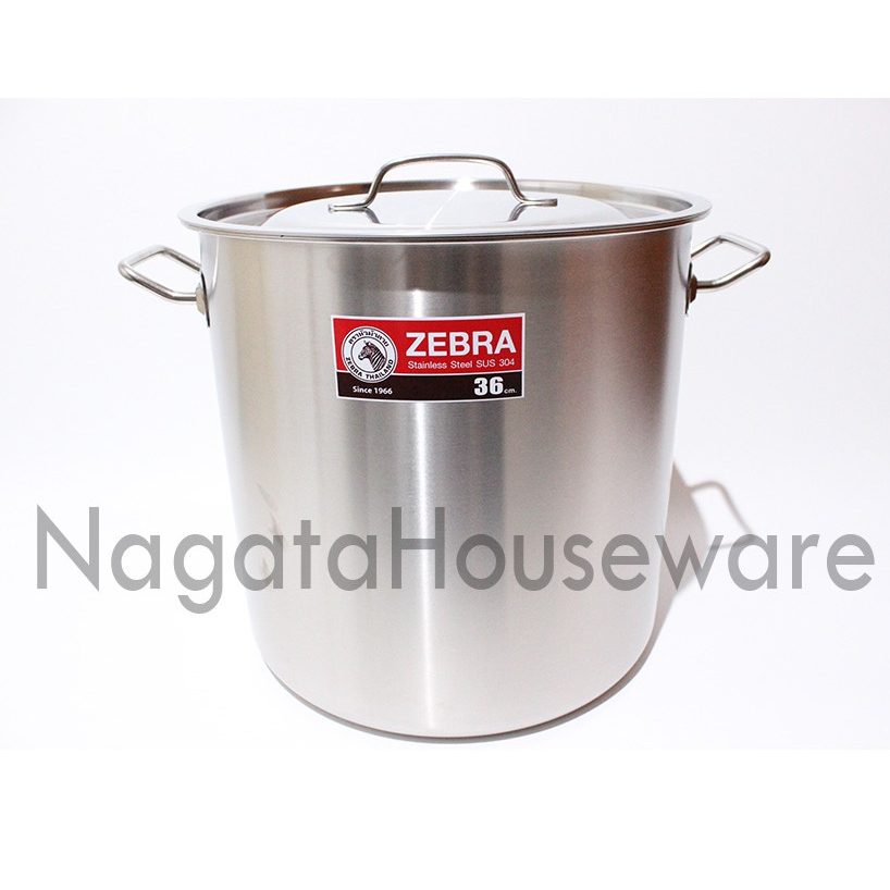 Panci Masak Besar Stainless / Panci Zebra Stenlis / Panci Stok Pot Stenlis / Stock Pot Zebra 36cm 17