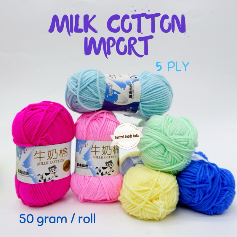 (pcs) BENANG RAJUT MILK KATUN / BENANG RAJUT MILK COTTON  / BENANG RAJUT /CROCHET YARN
