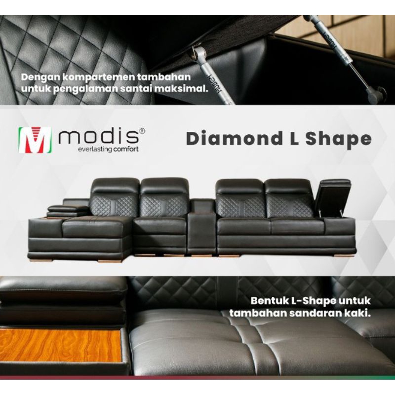Sofa L Shape Diamond Elegan, Fungsional dan Mewah