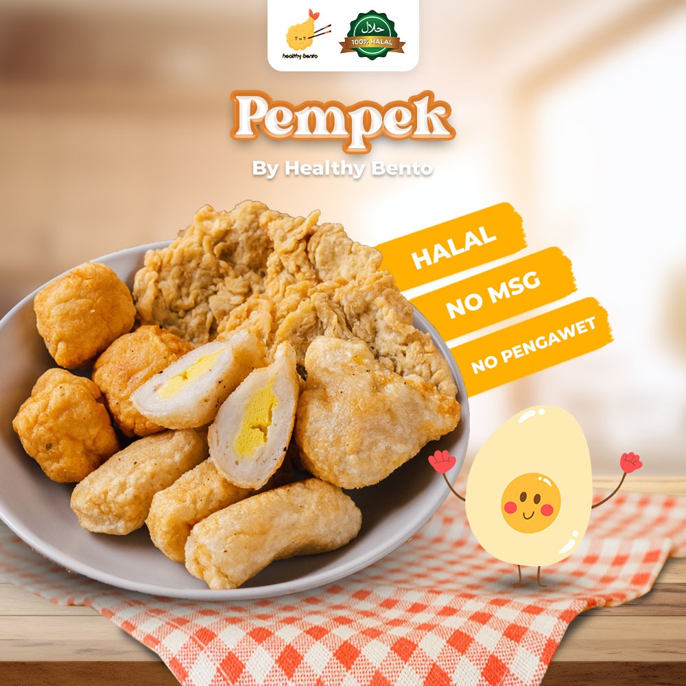 

HEALTHY BENTO - Pempek FROZEN NON MSG - Pempek Goreng Isi Mix - NON MSG & TANPA PENGAWET
