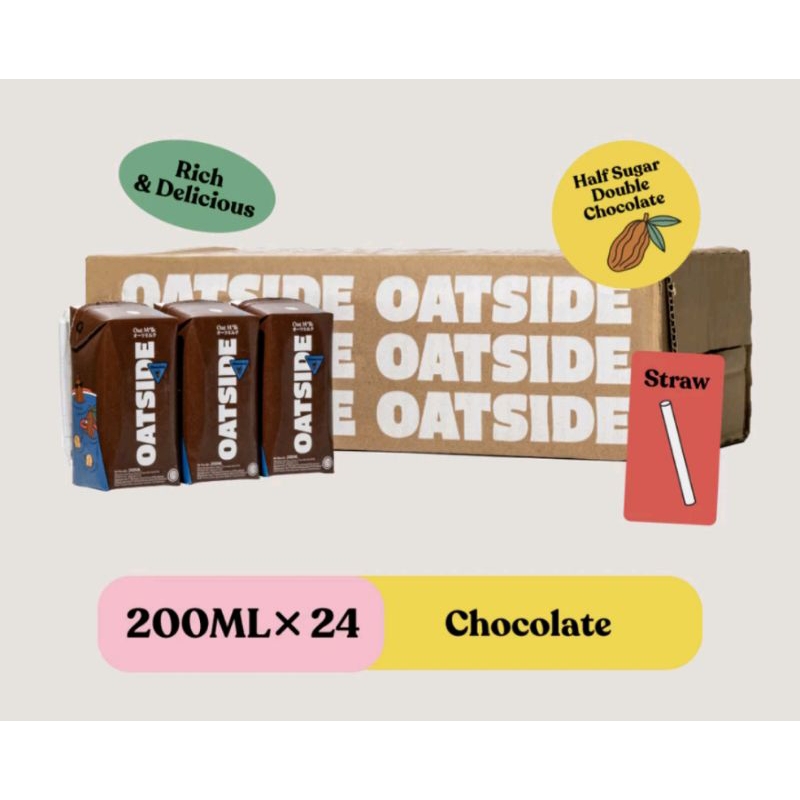 

OATSIDE MINI Straw Oat Milk Barita Blend 200ml (24pcs) (Kemasan dengan Sedotan) | Susu Oat