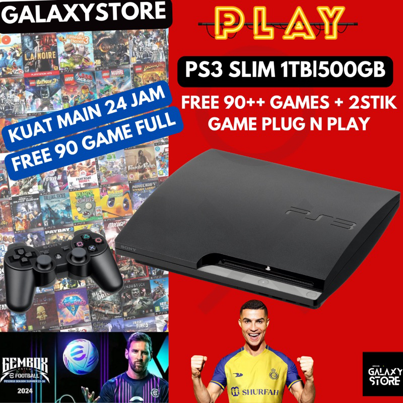 PS3 seri 2500 PS 3 SLIM CFW FULL GAME SERI 25XX 500GB 2STIK