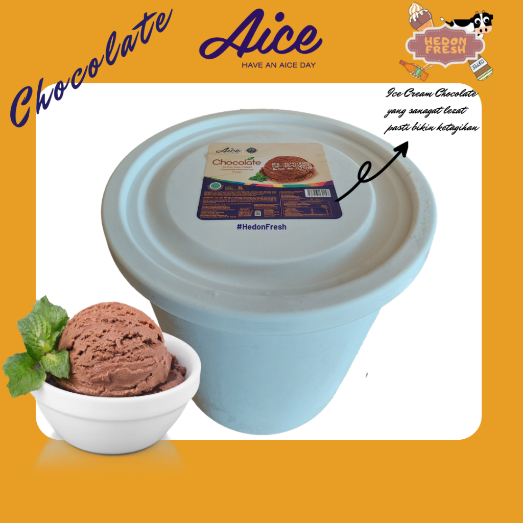 

Ice Cream Aice Chocolate 8 Liter (Es Krim Diamond Brookfarm Campina)