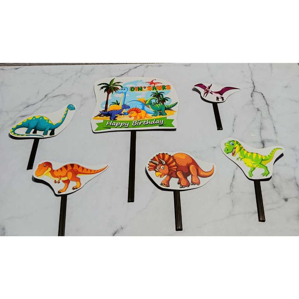 CAKE TOPPER MOTIF DINOSAURUS/CAKE TOPPER ULANG TAHUN