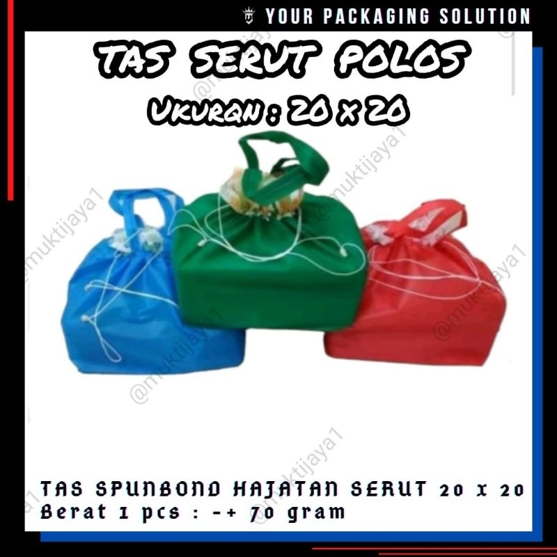 TAS BERKAT 20x20cm SERUT POLOS •  Spunbond ll Goodie Bag ll Tas Kain ll Tas Kado ll Tas Berkat ll TA