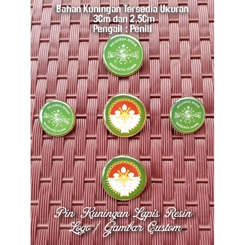 Pin Kuningan Lapis Resin Logo Custom