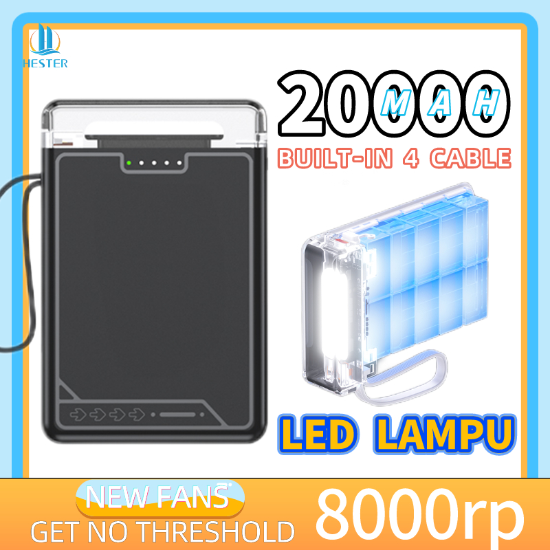 HESTER powerbank 20000mah power bank 20000mah mini powerbank robot powerbank fast charging 20000mah fast charging case powerbank case powerbank 4 baterai