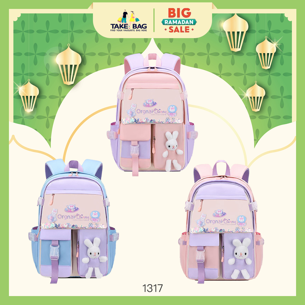 ORNATE 1317 Tas Sekolah Anak Perempuan Kelinci Tas Ransel Sekolah Import Tas Punggung Anak