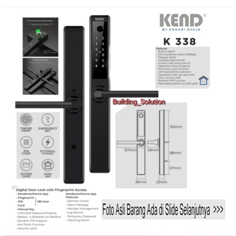 Digital Smart Door Lock KEND K-338 original  ||  Digital Lock for Almunium Door KEND K338   ||  Kunc