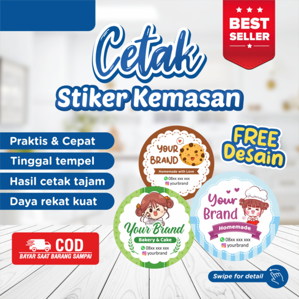 Cetak Sticker / Stiker Label Kemasan / Label Makanan / Cetak Label Minuman
