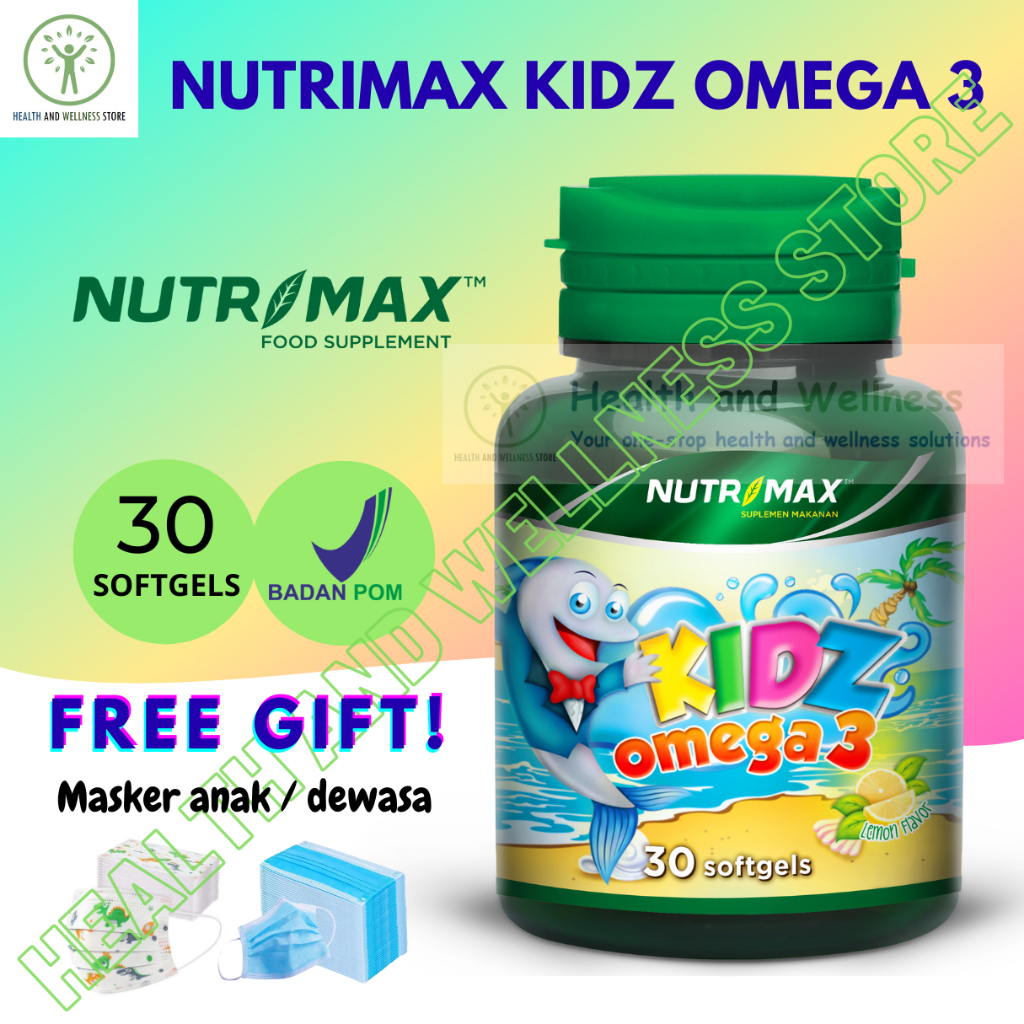 Nutrimax Kidz Kids Omega 3 30 Kapsul Lunak 60 Tablet Vitamin Otak Kecerdasan Anak