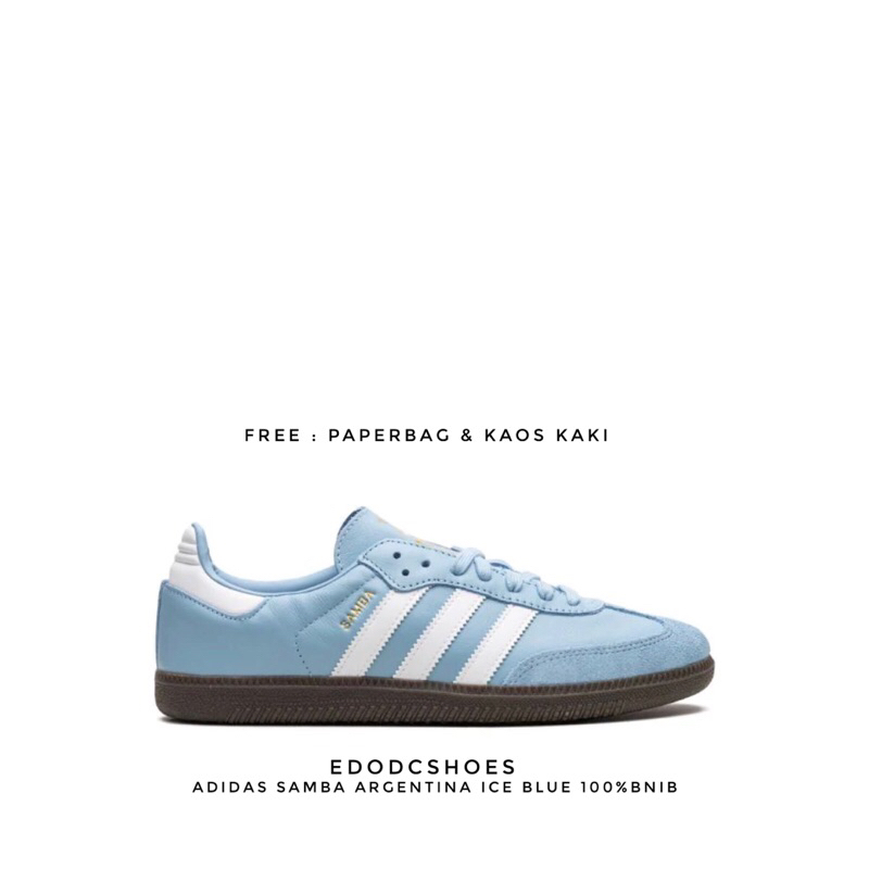 Sepatu Adidas Samba Argentina Ice Blue 100%Bnib