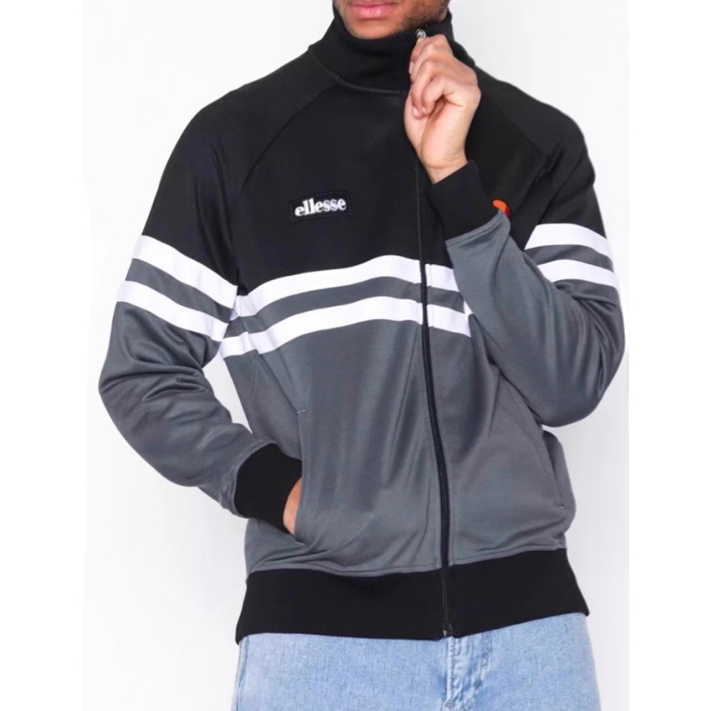 Ellesse Rimini Tracktop In Grey / Black Originals
