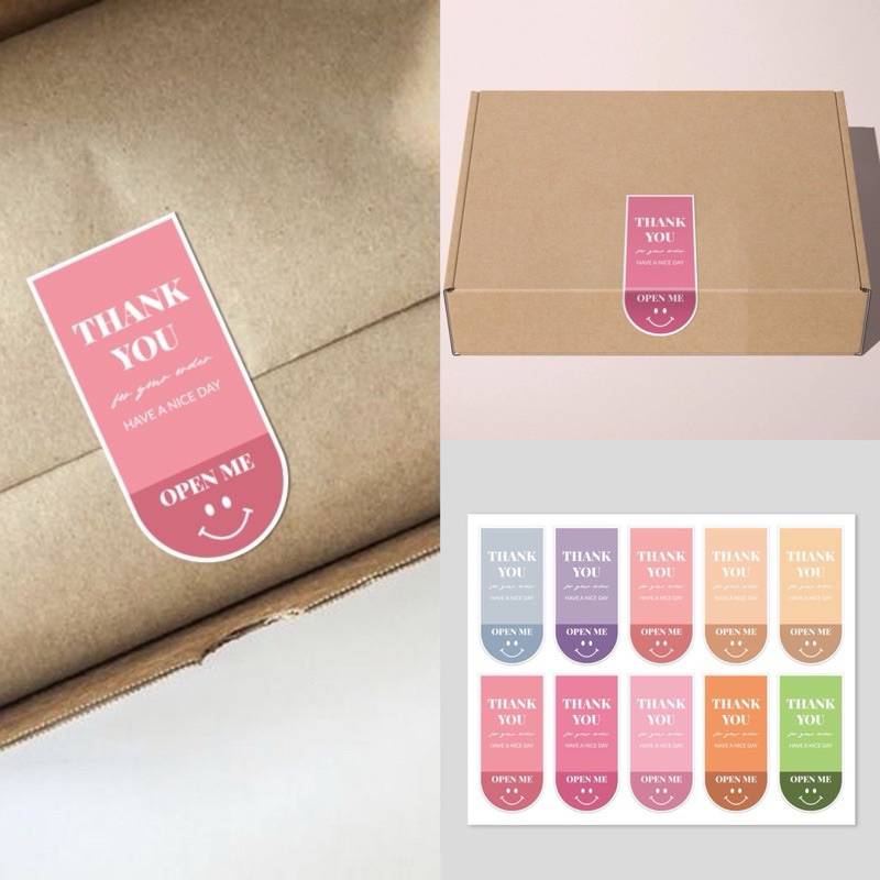 

(10 Pcs) STICKER LABEL OPEN ME THANK YOU HAVE A NICE DAY