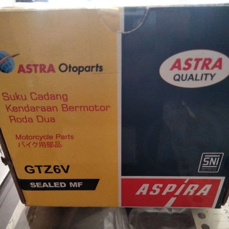 Aki kering Accu Aspira Vario 125 150 GTZ6V