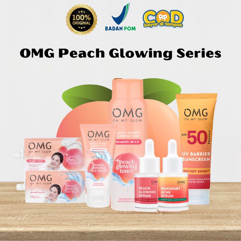 OMG PEACH GLOWING SKINCARE SERIES | TONER OMG | CREAM OMG | FACE WASH OMG | SERUM OMG