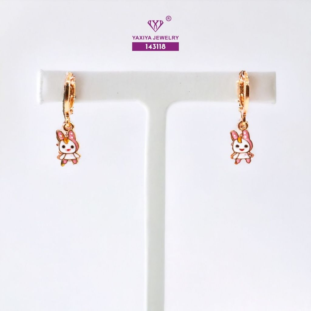 Yaxiya Anting Anak / Bayi Perempuan Karakter Perhiasan Imitasi Lapis Emas 105
