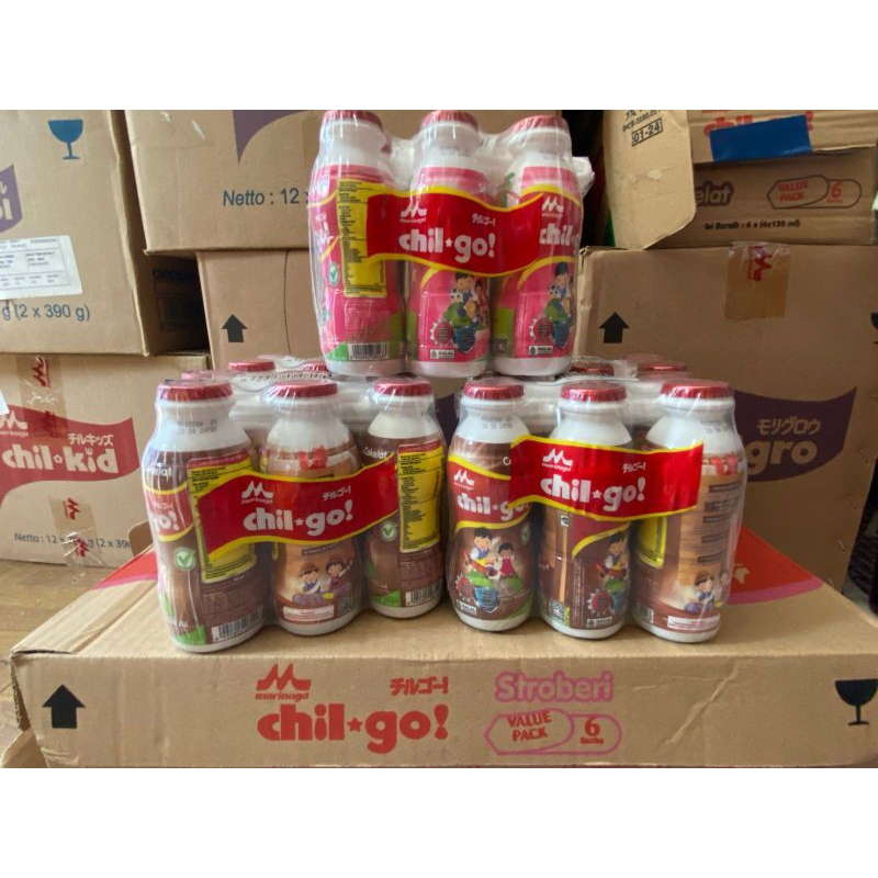 

Morinaga Chilgo UHT Kemasan Botol 1Karton(130mlx6pack) Rasa Cokelat dan Stroberi