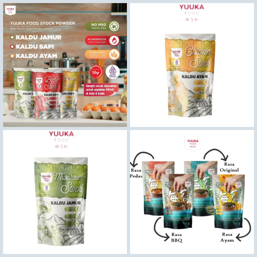

YUUKA FOOD ABON RUMPUT LAUT 50gr / YUUKA FOOD KALDU NON MSG 50gr / JOYMEAL ABONORI