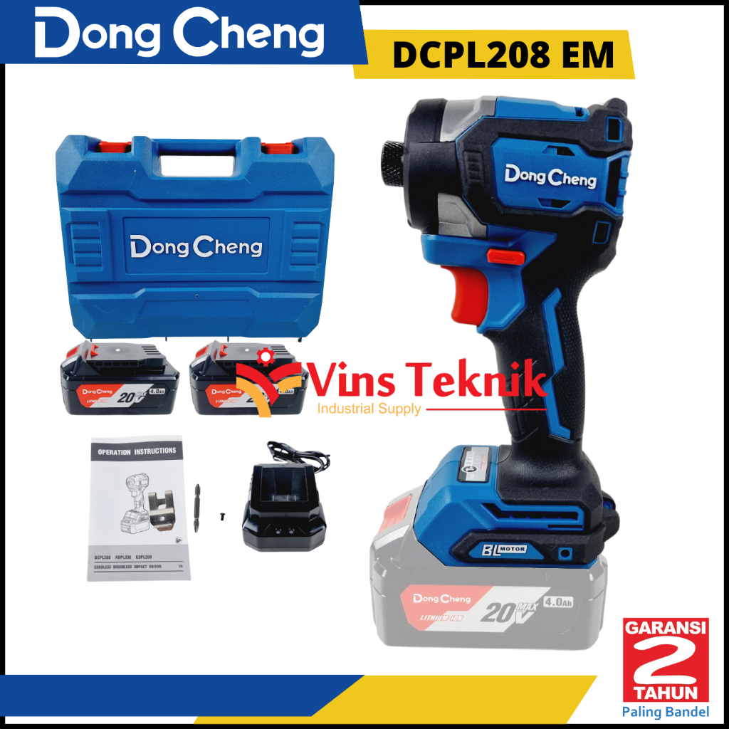 Mesin bor obeng cordless Impact Driver 20V DCPL208 DONGCHENG DCPL 208