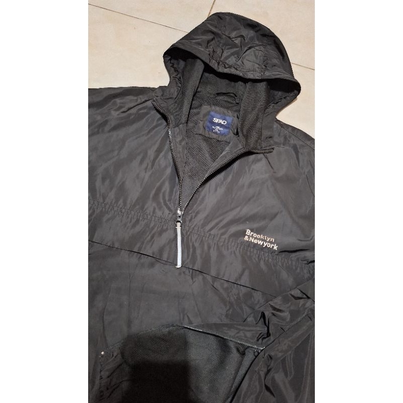 Jaket Spao Cagoule Hitam, outdoor, parka