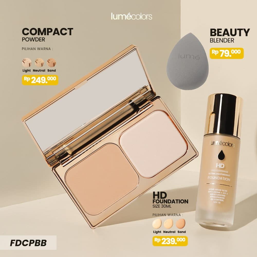 Paket Bundling Kombo Hemat Foundation Alas Bedak Matte Full Coverage Waterproof Glowing Anti Tahan A