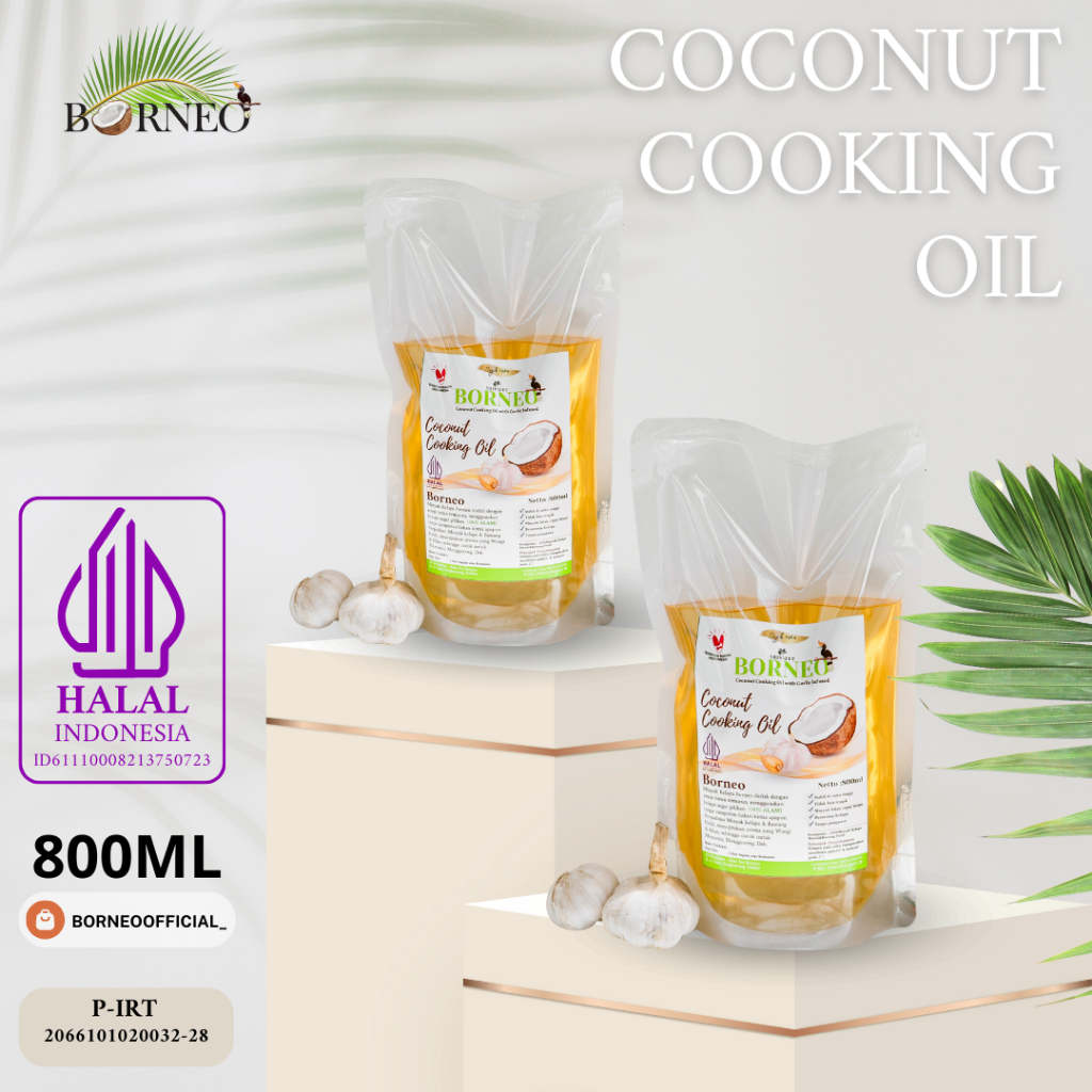 

SHINTET BORNEO - Minyak Goreng Kelapa bawang Putih 800ml/Coconut Garlic infused Oil