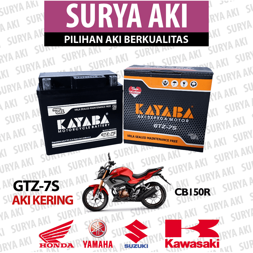 Aki Motor CB150R KAYABA GTZ7S Aki Kering