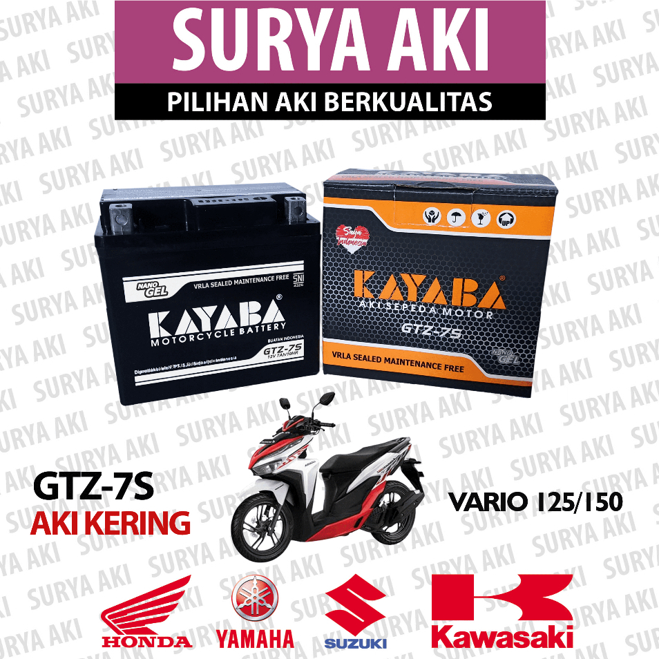 Aki Motor Vario 125/150 KAYABA GTZ7S Aki Kering