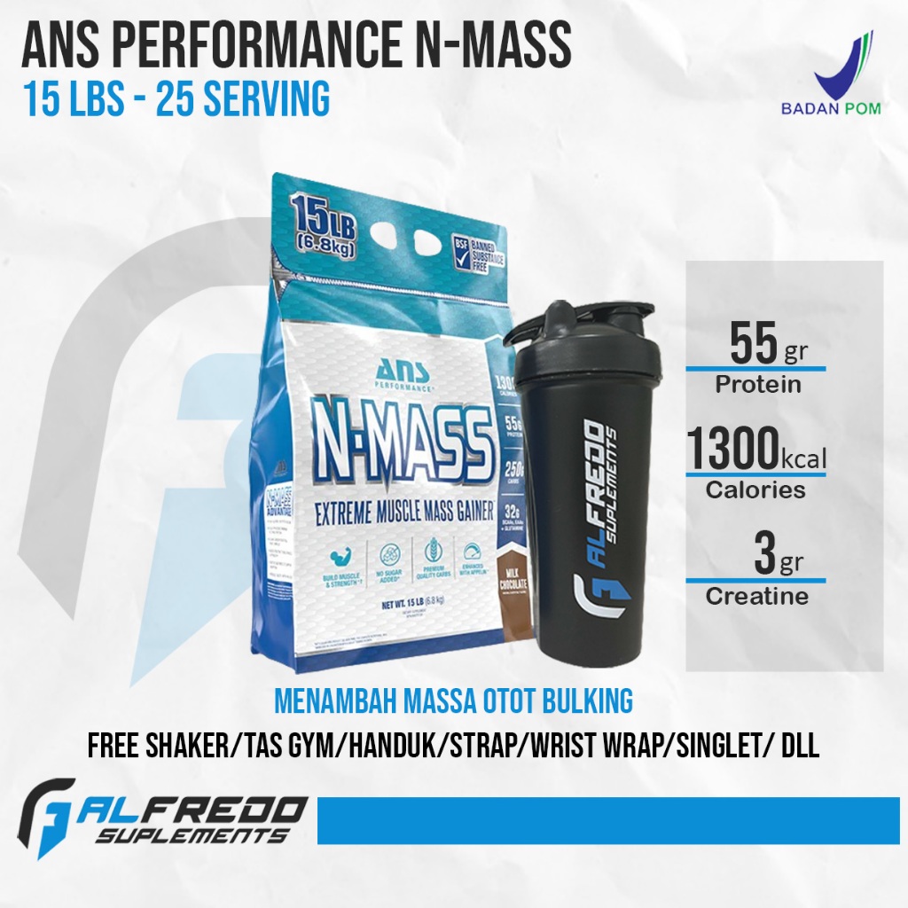 ANS Performance N-MASS Gainer 15lbs N Mass Extreme Muscle Mass Gainer