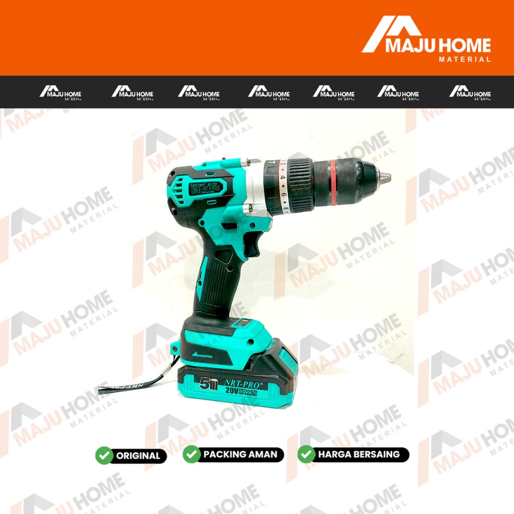 NRT PRO Bor Cordless Impact 13 mm 743 DC  - Mesin bor Cordless Impact Drill 13mm 743 DC