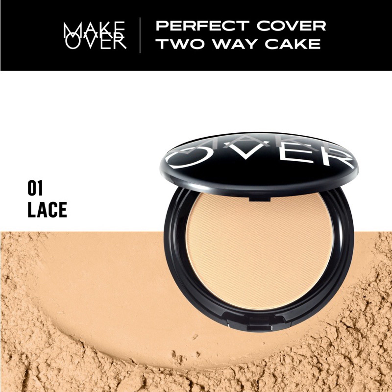 MAKE OVER Perfect Cover Two Way Cake - Bedak padat high coverage flawless ringan make up tahan lama