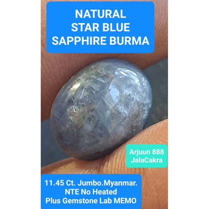 Batu Natural BLUE SAPPHIRE BURMA 11.45 CT NTE JUMBO plus MEMO Lab Batu Safir Biru Burma Myanmar Batu