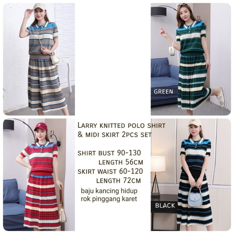 Baju Setelan Rok Rajut Premium Knitted Polo Wanita