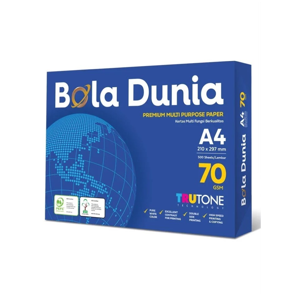 

[RIM] Kertas Printer Hvs Putih A4 F4 | 70 80 gsm - Bola Dunia MURAH