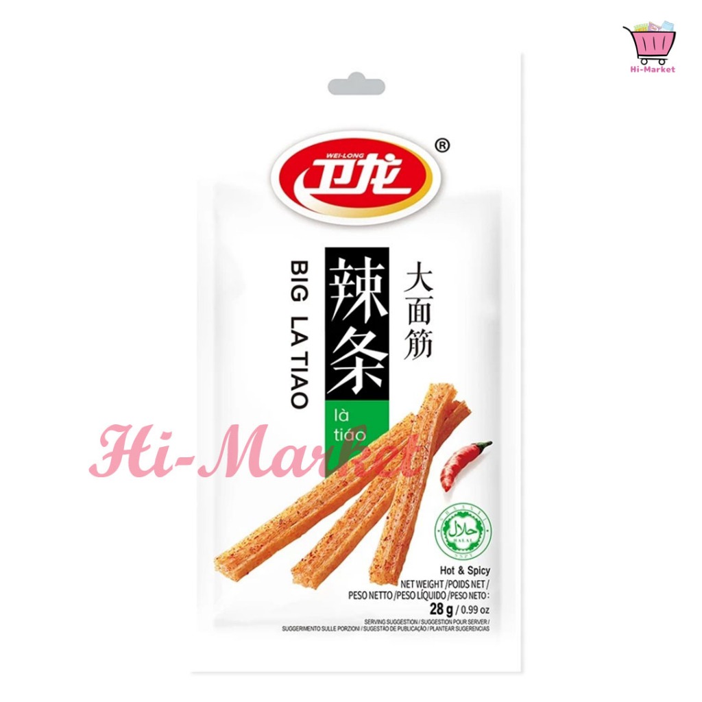 

WeiLong Latiao Spicy Gluten China 28g - Snack Cina Cemilan Viral -Big La tiao Da mian jin 卫龙 辣条 大面筋