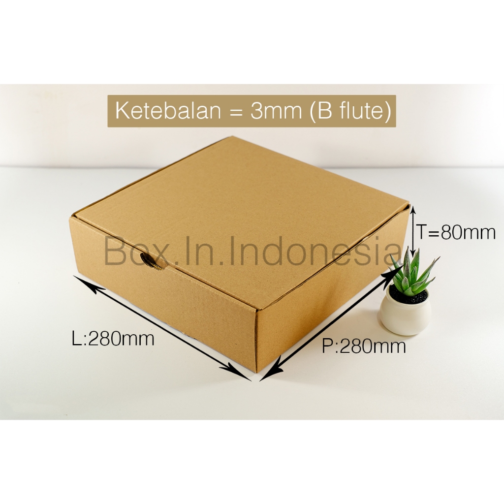 

ECER Kardus 28x28x8 cm Box Dus Coklat Packing Polos Die Cut Baru