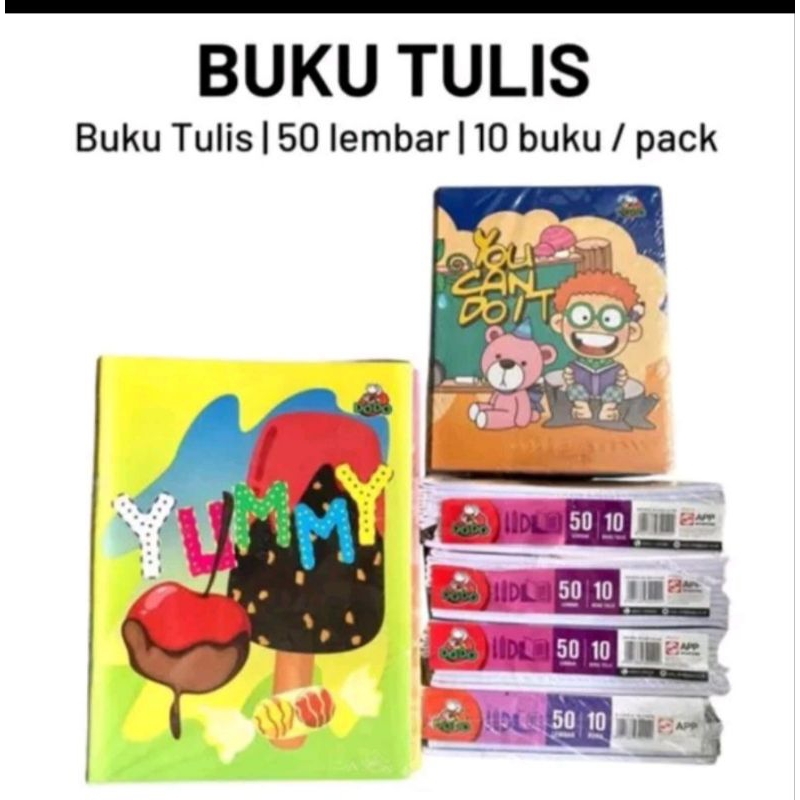 

1pak: 10 BUKU TULIS PENDEK DODO 50LBR