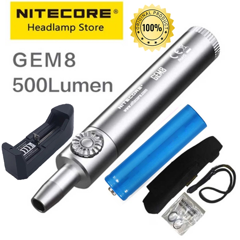 Lampu senter UV 3 warna putih kuning ungu senter nitecore gem8 senter uang palsu detektor