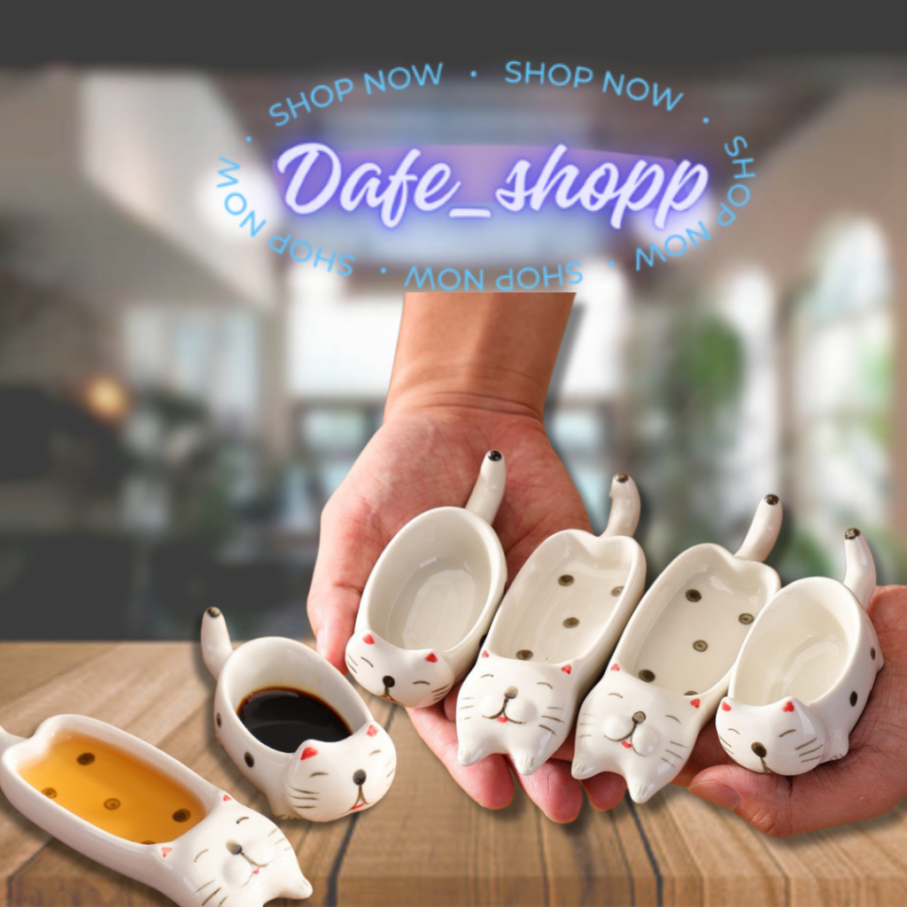 Sauce Plate Cute Ceramic Piring Saus bermotif kucing