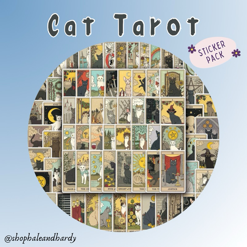 

Cat Tarot Sticker Pack | Stiker Tumblr Kucing Lucu Aesthetic Anti Air