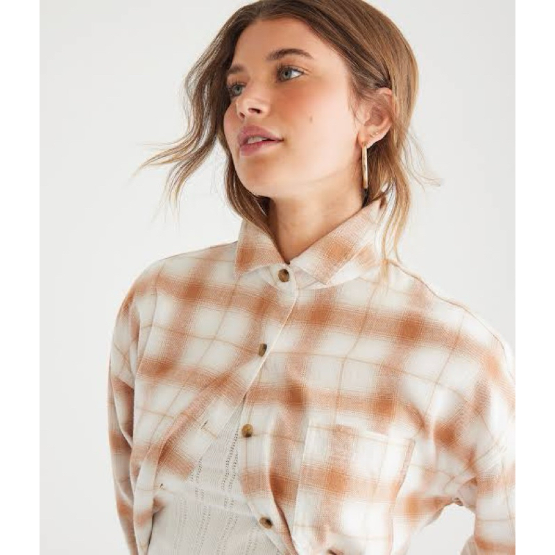 kemeja flanel aeropostale oversize cewek/wanita