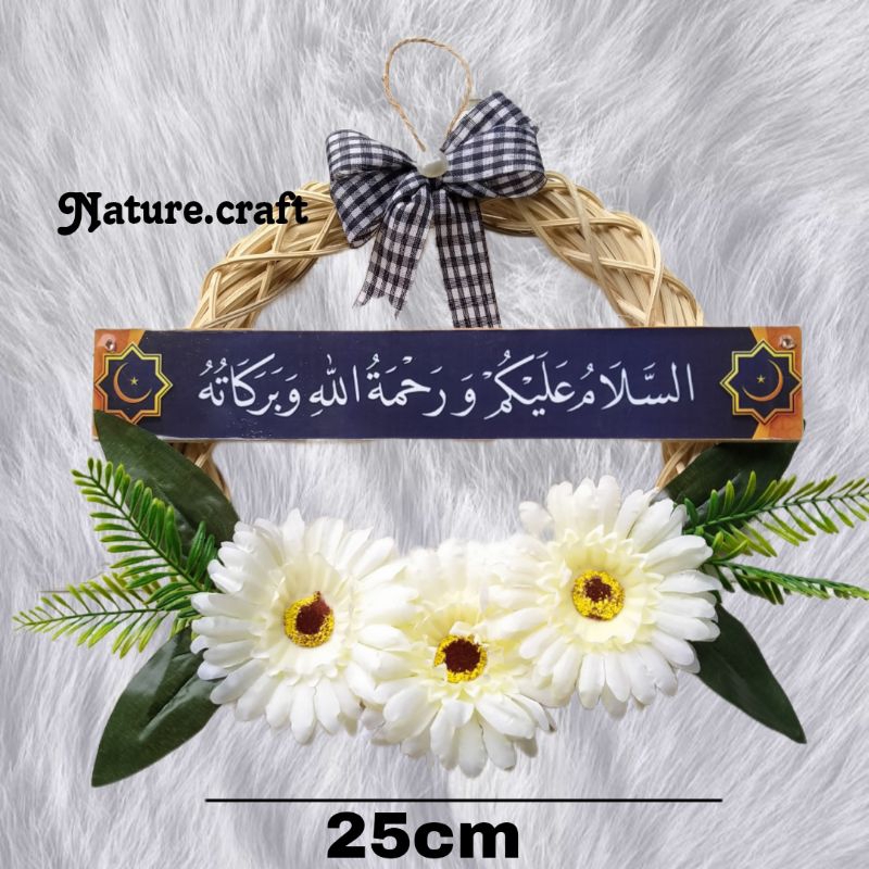 BUNGA HIASAN DINDING RING ROTAN HIASAN PINTU ASSALAMUALAIKUM