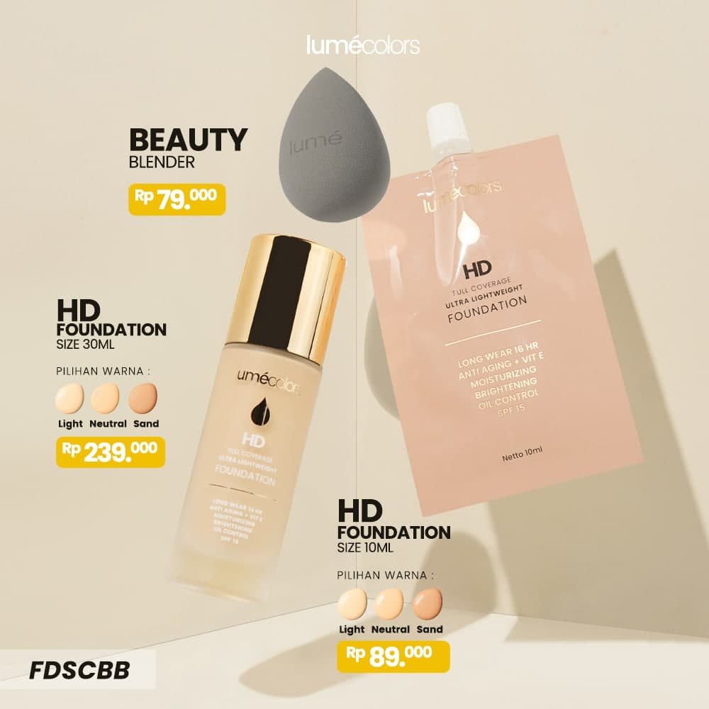 Paket Bundling Kombo Hemat Foundation Alas Bedak Matte Full Coverage Waterproof Glowing Anti Tahan A